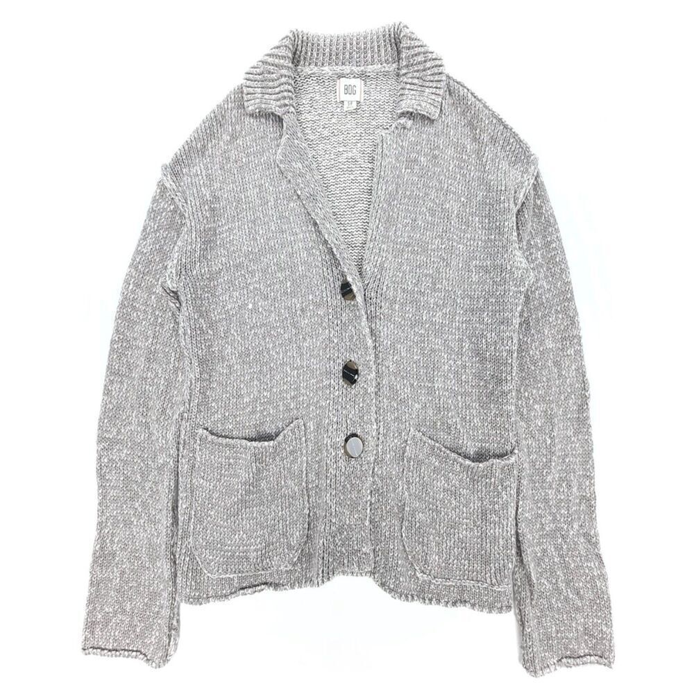NEW Urban Outfitters West Seamed Cardigan 90s Oversized Knit Blazer Jacket Gray